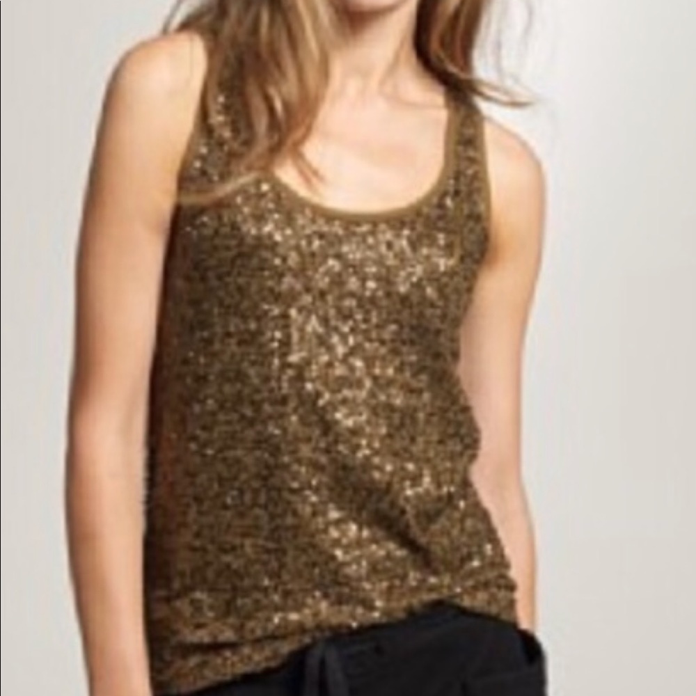 J Crew Drapey Sequin Tank in WHITE